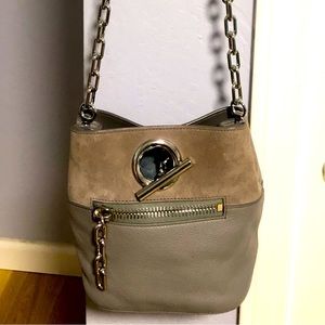 Alexander Wang Riot Bucket Bag in Grey Suede and Leather